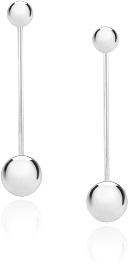 Single Metallic Ball Earrings - Earrings (870x1110), Png Download