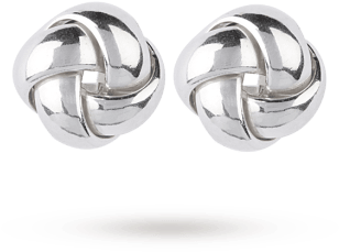 Italian Sterling Silver Small Knot Stud Earrings - Dyrberg/kern (350x350), Png Download