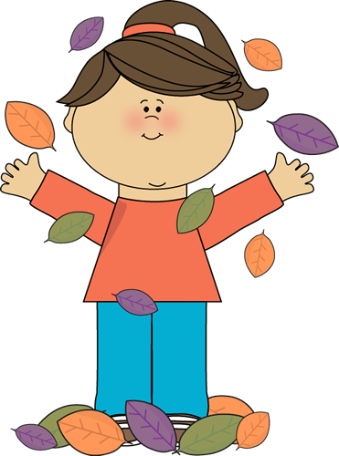 Girl Playing In Autumn Leaves Clip Art - Thanksgiving For A Teacher (371x500), Png Download