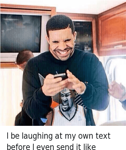 Lol, Mfw, And Texting - Laughing At My Own Text (400x497), Png Download