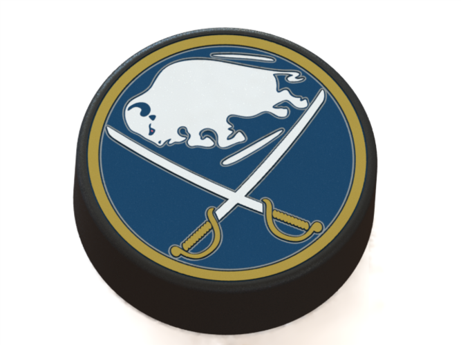 Buffalo Sabres Logo On Hockey Puck 3d Print - Buffalo Sabres 3d Logo (667x500), Png Download