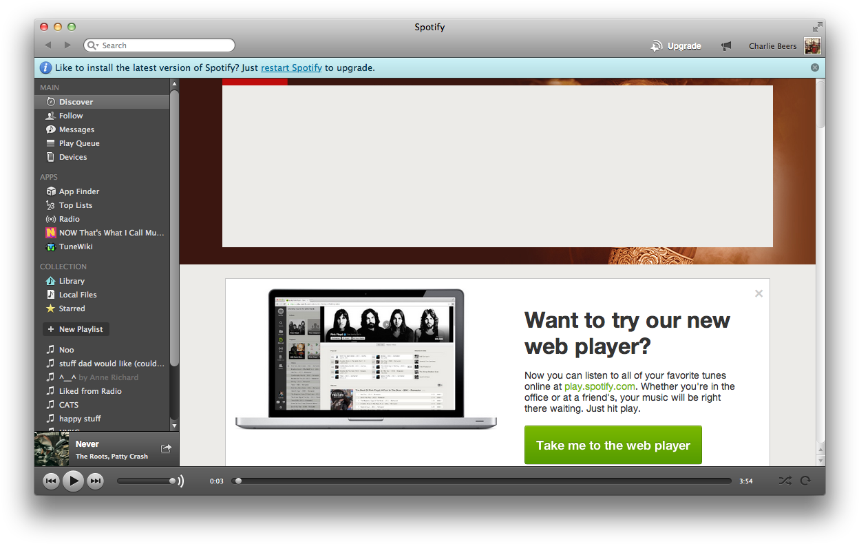 I've Clicked That "restart Spotify" Button About Ten - Multimedia Software (1263x805), Png Download