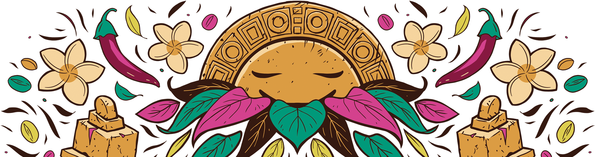 Mayan Cocoa - Illustration (1923x509), Png Download