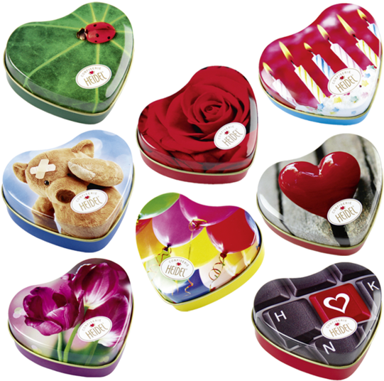 Fancy Heart „little Present“ - Heidel - Geschenkdose Schmuckherz Pralinen - 32g (550x550), Png Download