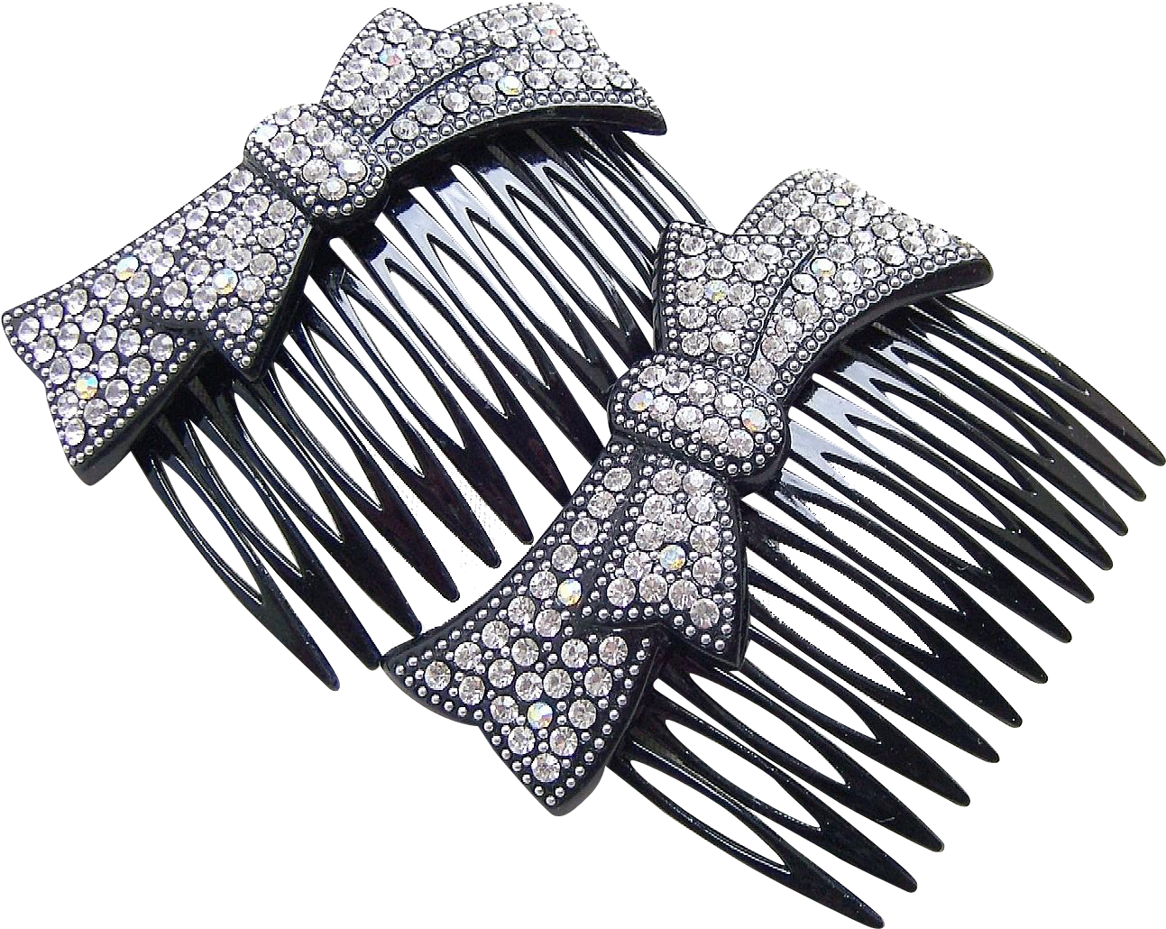 Matched Pair Hair Combs Mid Century Rhinestone Hair - Tiara (1292x1292), Png Download