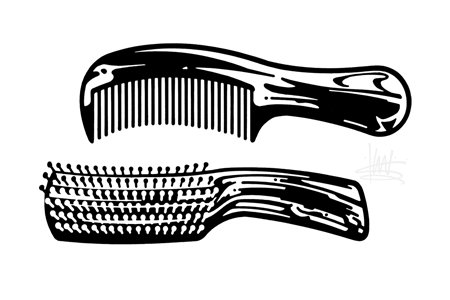 Png Transparent Library Brush The Pen Rules - Cartoon Comb And Brush (450x300), Png Download