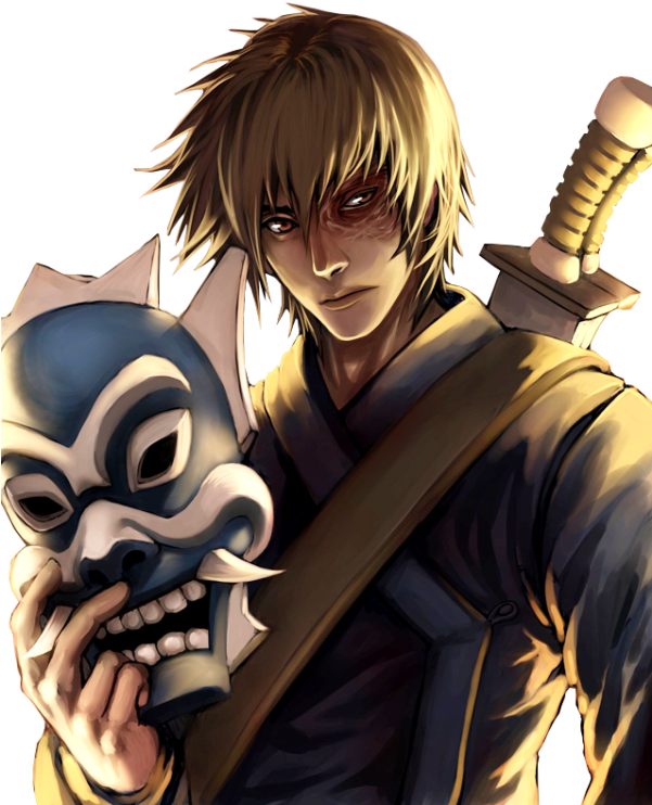 Prince Zuko Holding Mask-wm233 - Zuko Avatar Fan Art (600x776), Png Download