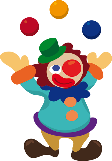 Juggling Clown Sticker - Vector Free Animal Circus (374x537), Png Download
