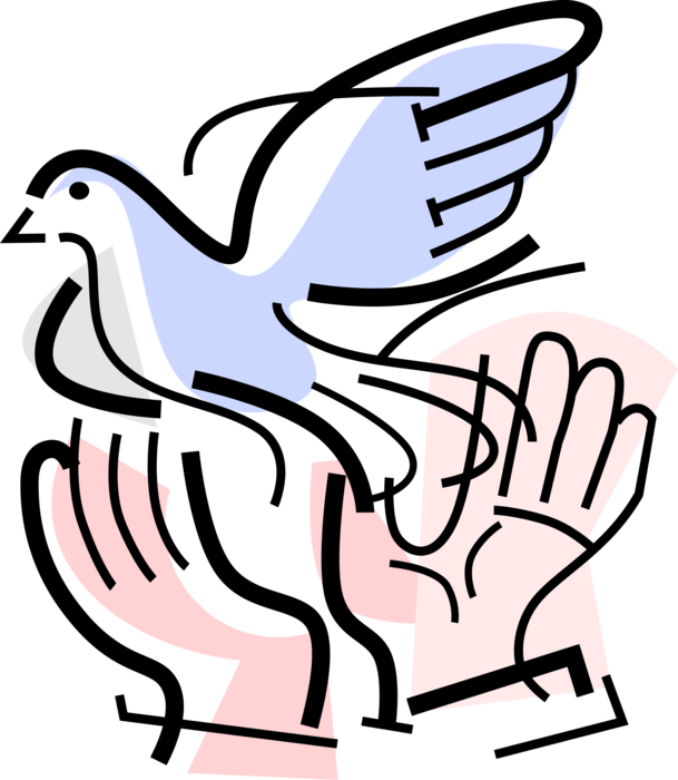 Vector Illustration Of Hands Release Symbolic Dove - Woman (609x700), Png Download