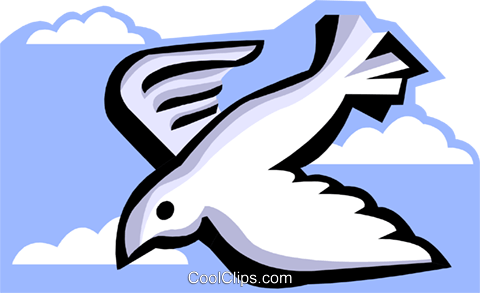 Stylized Dove Royalty Free Vector Clip Art Illustration - Colomba Stilizzata Png (480x293), Png Download