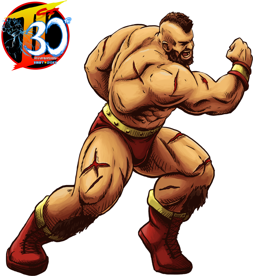 Zangief Street Fighter Dibujo (1050x1137), Png Download