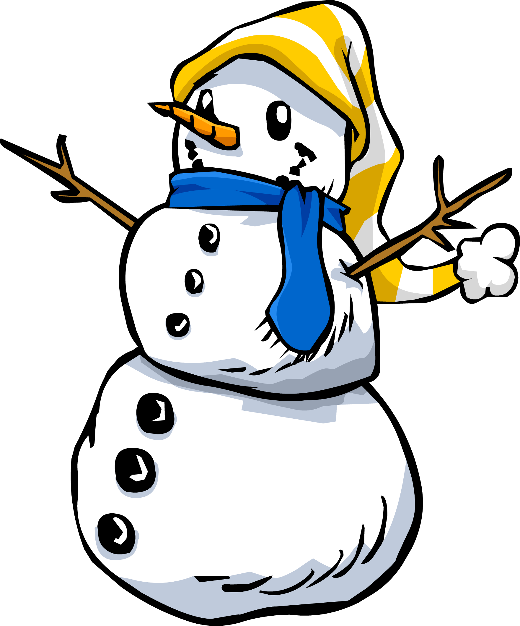 Snowman Sprite 006 - Primitive Snowman (1761x2117), Png Download