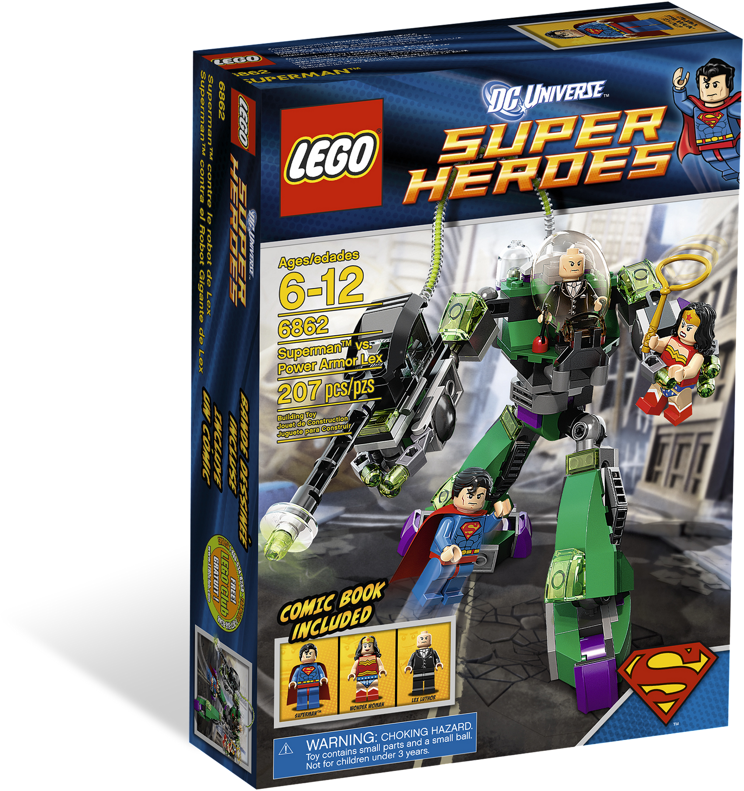 6862 Alt1 - Lego Super Heroes 6862: Superman Vs Power Armor Lex (4000x3000), Png Download