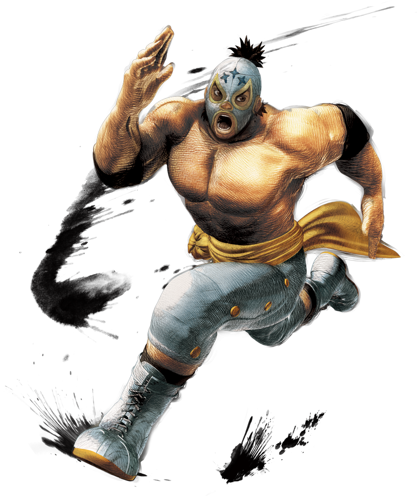 Spends His Time Perfecting His Lucha Libre Skills And - Super Street Fighter 4 El Fuerte (842x1000), Png Download