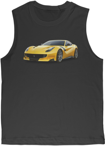 Ferrari Yellow Car ﻿classic Adult Muscle Top - Ferrari F12 Tdf Model Car In 1:18 Scale By Bbr (580x580), Png Download