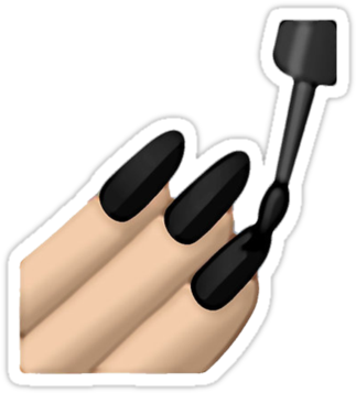 Black Nail Polish Emoji By Deerhoney - Black Nail Polish Emoji Png (375x360), Png Download
