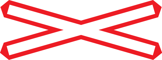 Warning For A Railroad Crossing With 1 Railway - Однопутная Железная Дорога Знак (672x250), Png Download