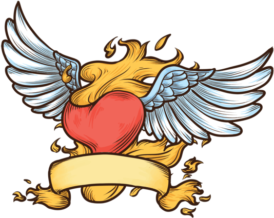 Flaming Heart Vector Illustration - Corazones Imagenes Tribales Png De Color (669x490), Png Download