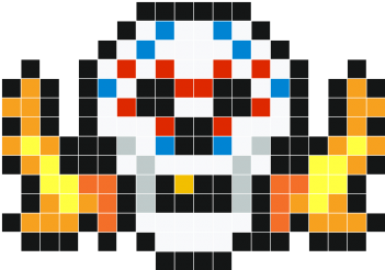 Flaming Skull - Blue (350x450), Png Download