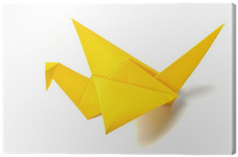 Yellow Origami Crane Over White Canvas Print • Pixers® - Orizuru (400x400), Png Download
