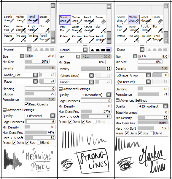 Mechanical Pencil For Sketching - Sai2 Custom Pencil Brushes (580x606), Png Download