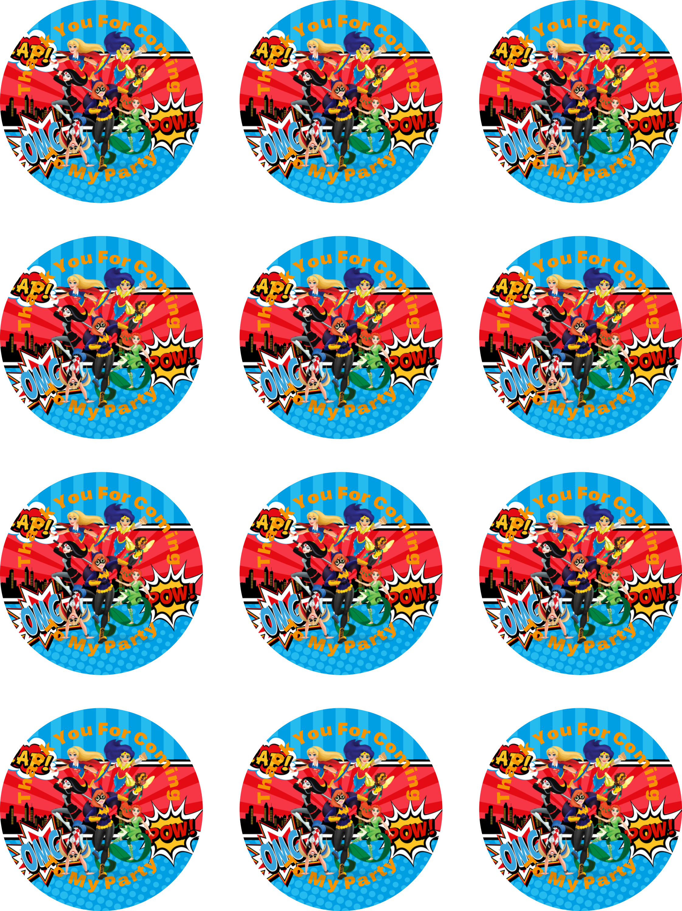 24 Dc Superhero Girls Stickers (2242x2992), Png Download
