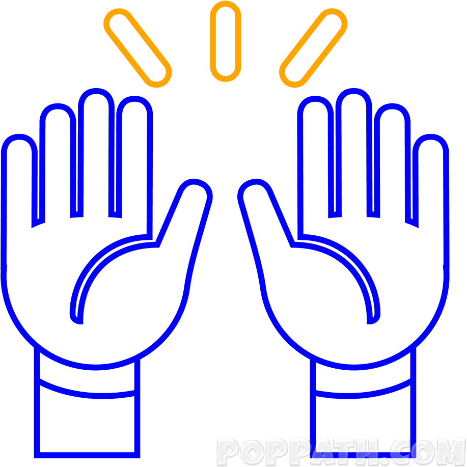 Add 3 Ray Marks As Shown To Give The Emoji Extra Detail - Hand (1000x1000), Png Download