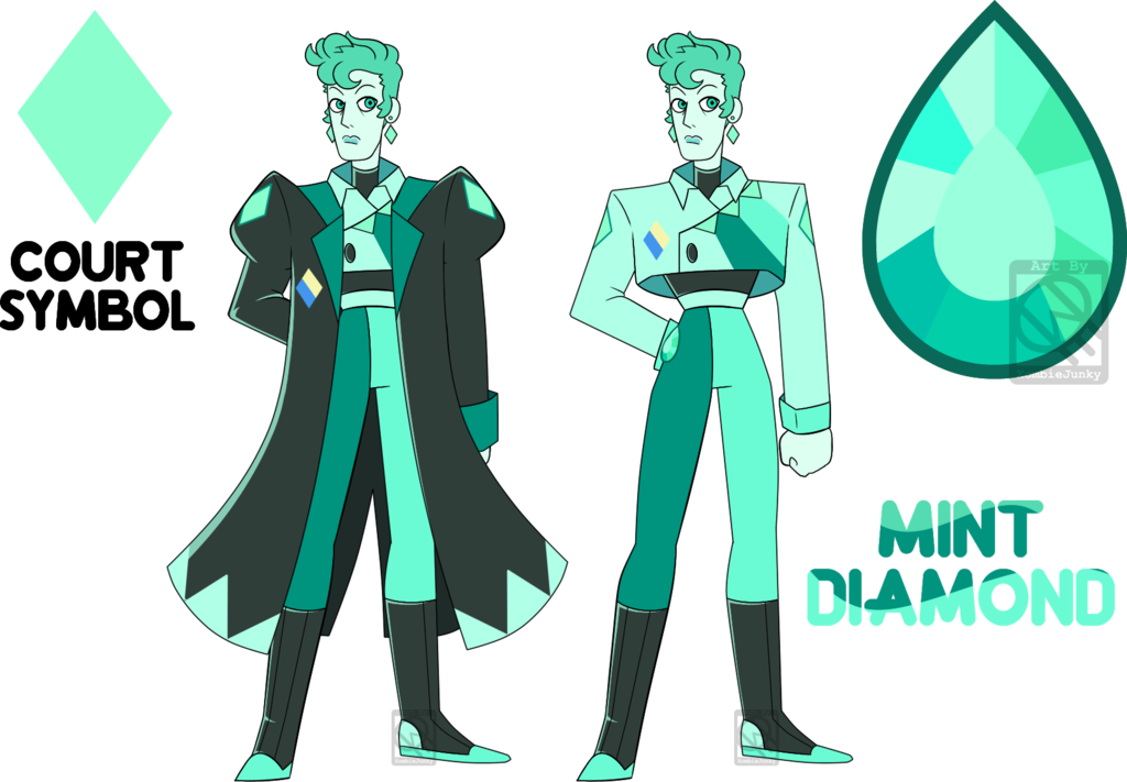 Mint Diamond - Cartoon (1024x711), Png Download