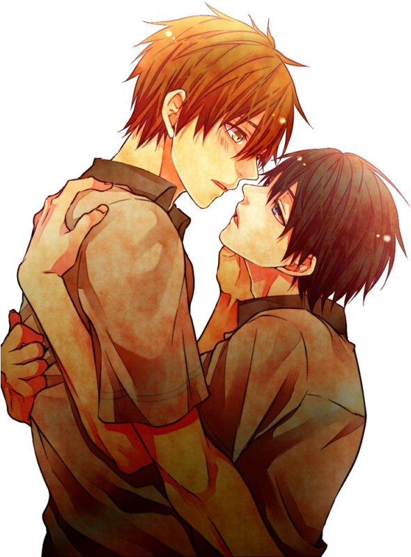 #free #yaoi #makoto #haruka - Haruka X Makoto Kiss (600x800), Png Download
