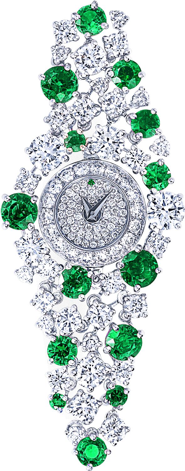 A Emerald And Diamond Ladies High Jewellery Watch With - Graff Diamonds (1400x2000), Png Download