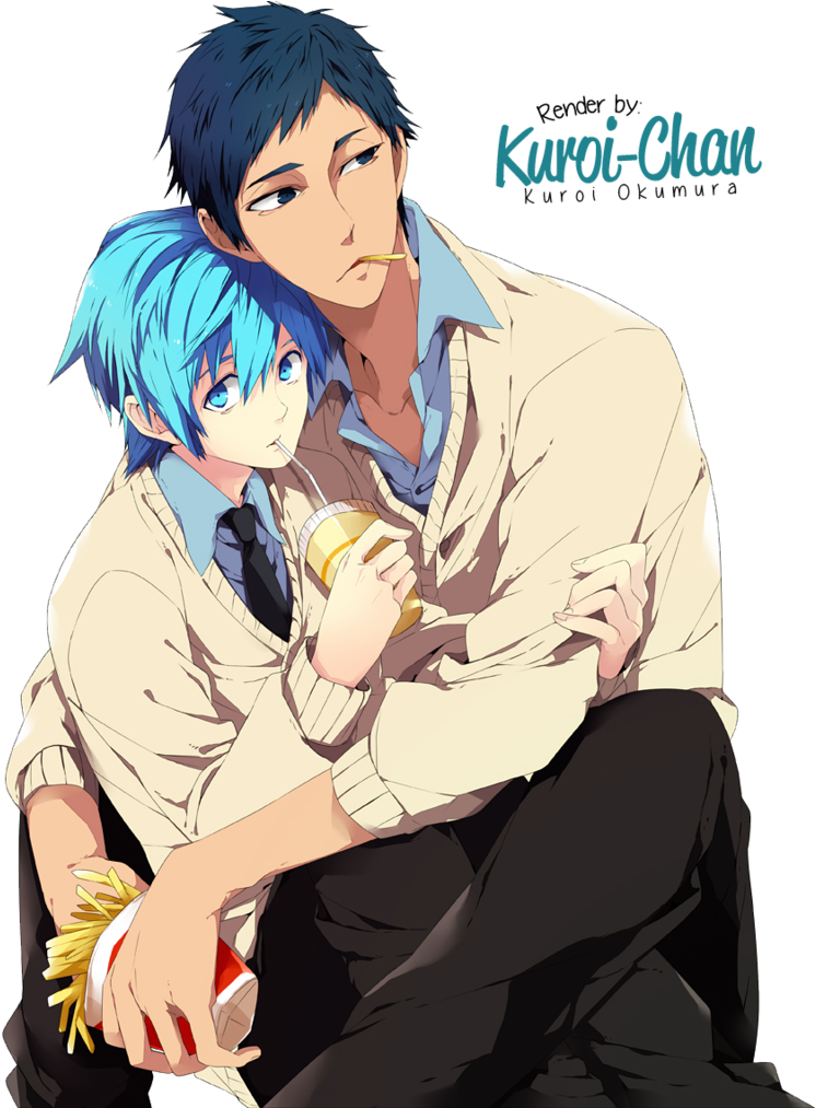Kuroko No Basket Yaoi Render 01 By Kuroiokumura - Kuroko No Basket Kuroko And Aomine (790x1012), Png Download