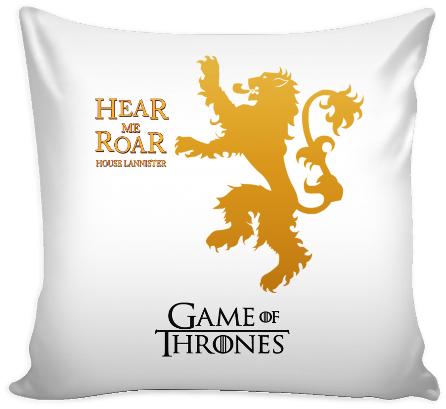 Game Of Thrones Pillow Cover Hear Me Roar House Lannister - Game Of Thrones Lannister Lion (1024x1024), Png Download