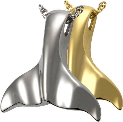 Whale Tail Urn Pendant - Cremation Memorial Jewelry: Sterling Silver Whale Tail (500x500), Png Download