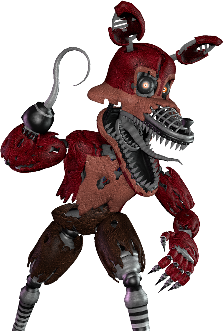 Nightmare Foxy Fnaf 4 (742x1078), Png Download