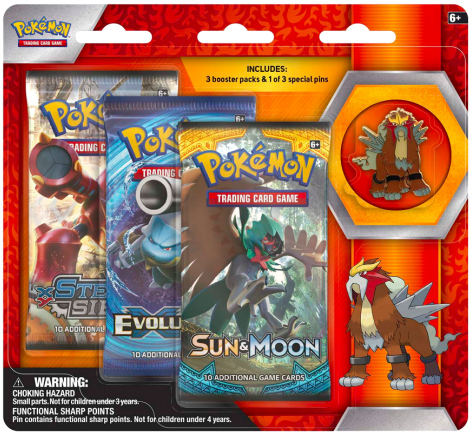 Sun & Moon - Pokemon Legendary Beasts Entei Pin Collection (541x541), Png Download
