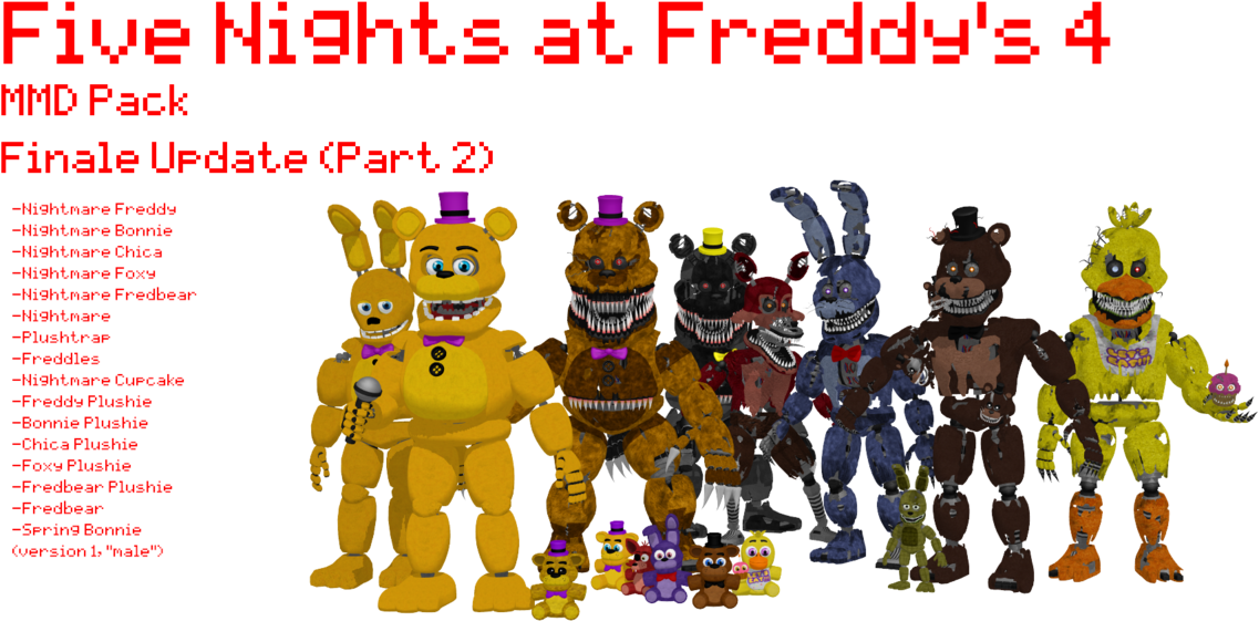 Mmd- Fnaf 4 Pack By Oscarthechinchilla Fnaf, Projects - Fnaf 4 Gmod Packs (1199x666), Png Download