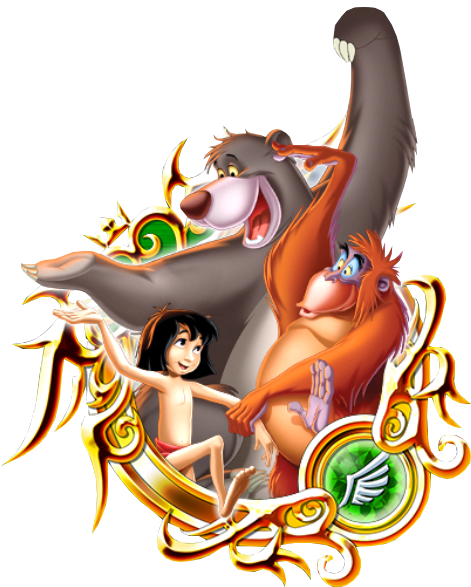 Mowgli & Pals - Stained Glass 1 Khux (514x635), Png Download