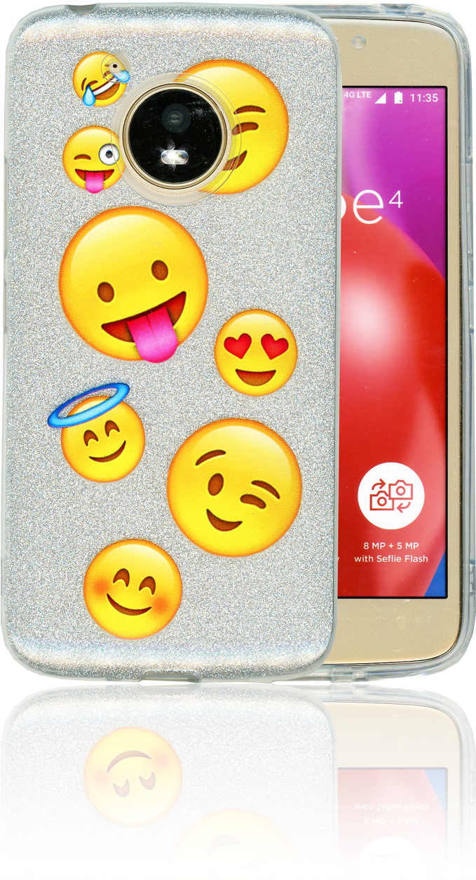 Motorola E4 Mm Emoji Glitter Hybrid - Emoji Overload (678x1280), Png Download