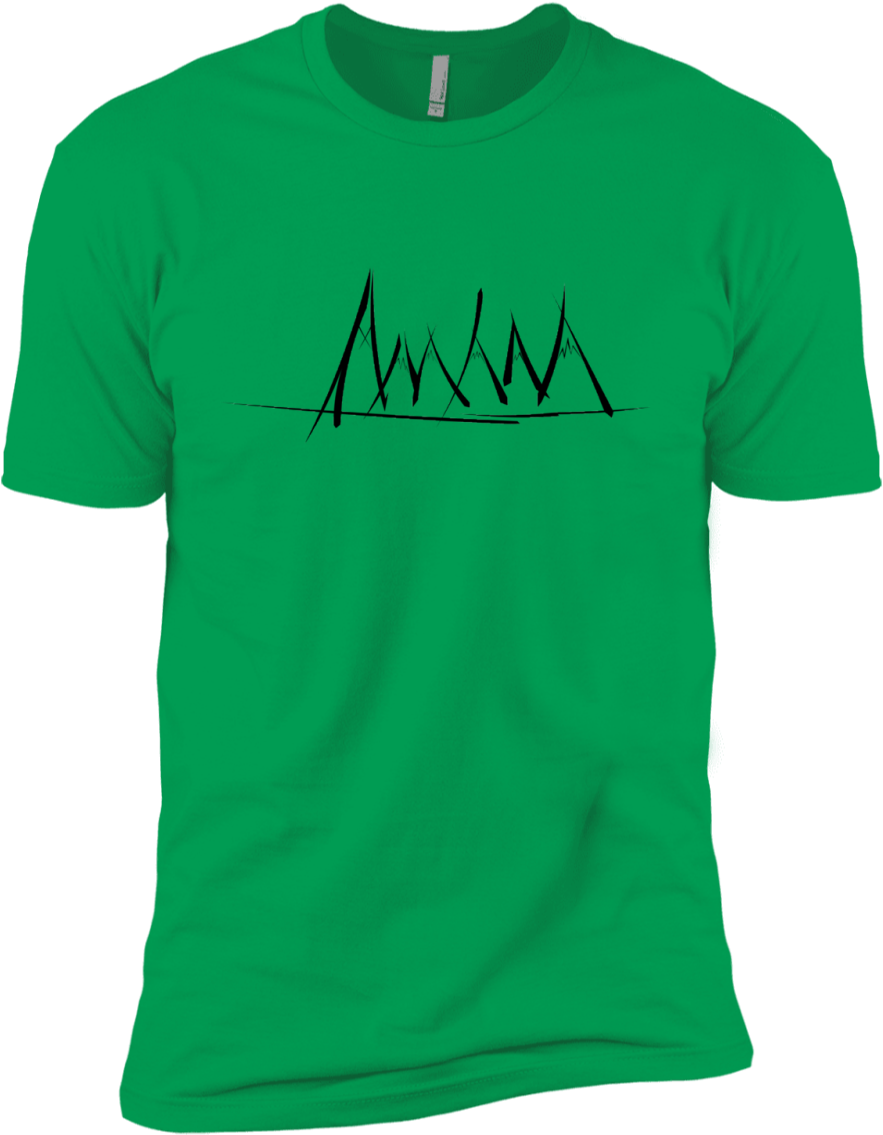 Mountain Brush Strokes Boys Premium T-shirt - Green T Shirt Side (1155x1155), Png Download
