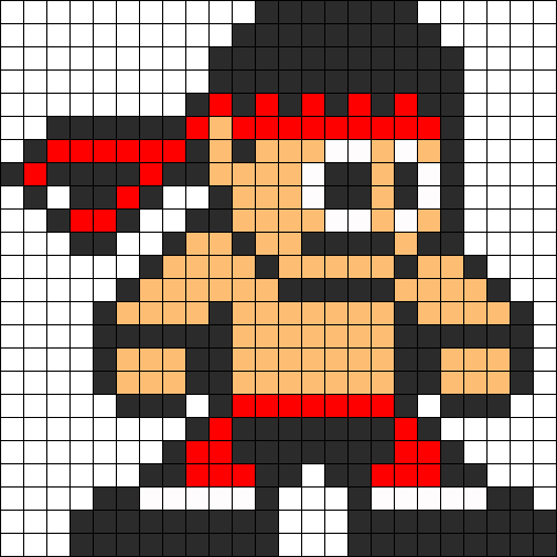 Liu Kang Perler Bead Pattern Perler Bead Pattern / - Pixel Art Mortal Kombat (505x505), Png Download