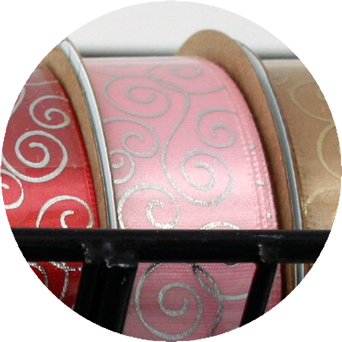 Swirl Pattern Ribbon Silver/pink - Circle (750x750), Png Download