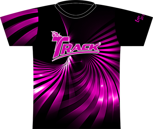 Track Pink Swirl Dye Sublimated Jersey - Track And Field Jersey Sublimation (500x420), Png Download