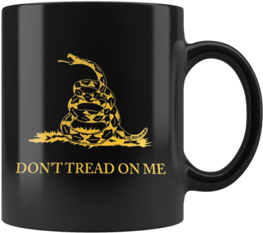 Black Gadsden - Dont Tread On Me Black (390x390), Png Download