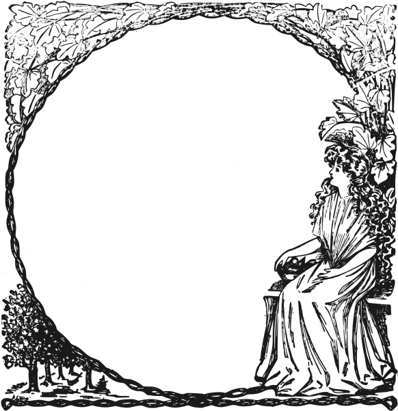 Lady And A Tree Frame Png Clip Arts - Art Nouveau Frame Tree (589x600), Png Download