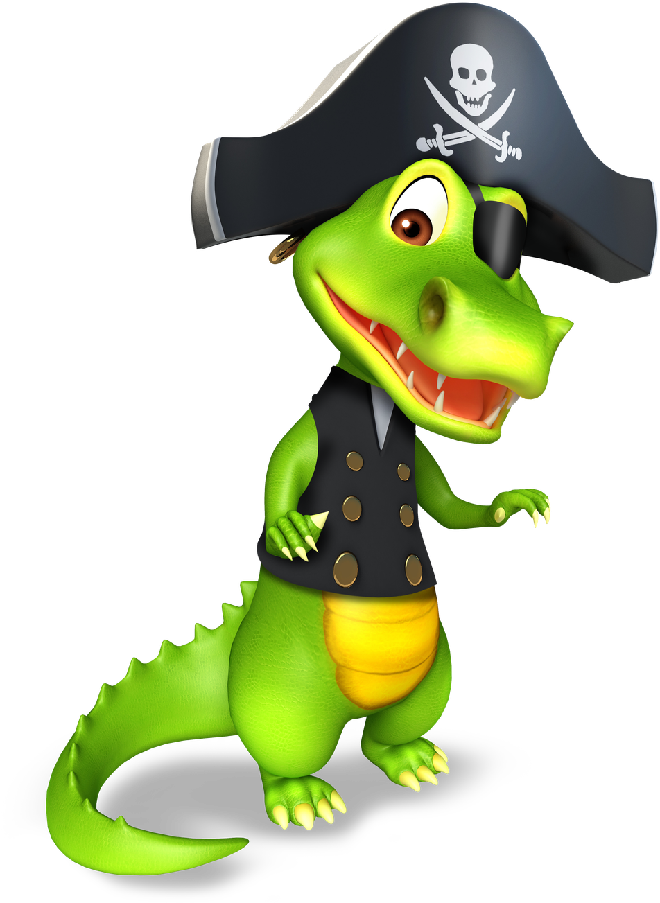 Gilly The Pirate - Cartoon (1274x1400), Png Download