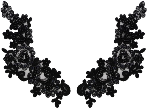 Product Image Black Appliqué Pair With Sequins And - Beaded Applique Design Png (600x397), Png Download