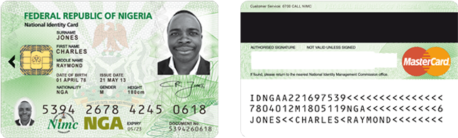 Download The New Nigerian National Eid Card  Nigeria Id Card Back PNG