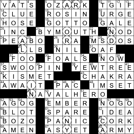 0822-17 New York Times Crossword Answers 22 Aug 17, - Latimes Crossword (451x451), Png Download