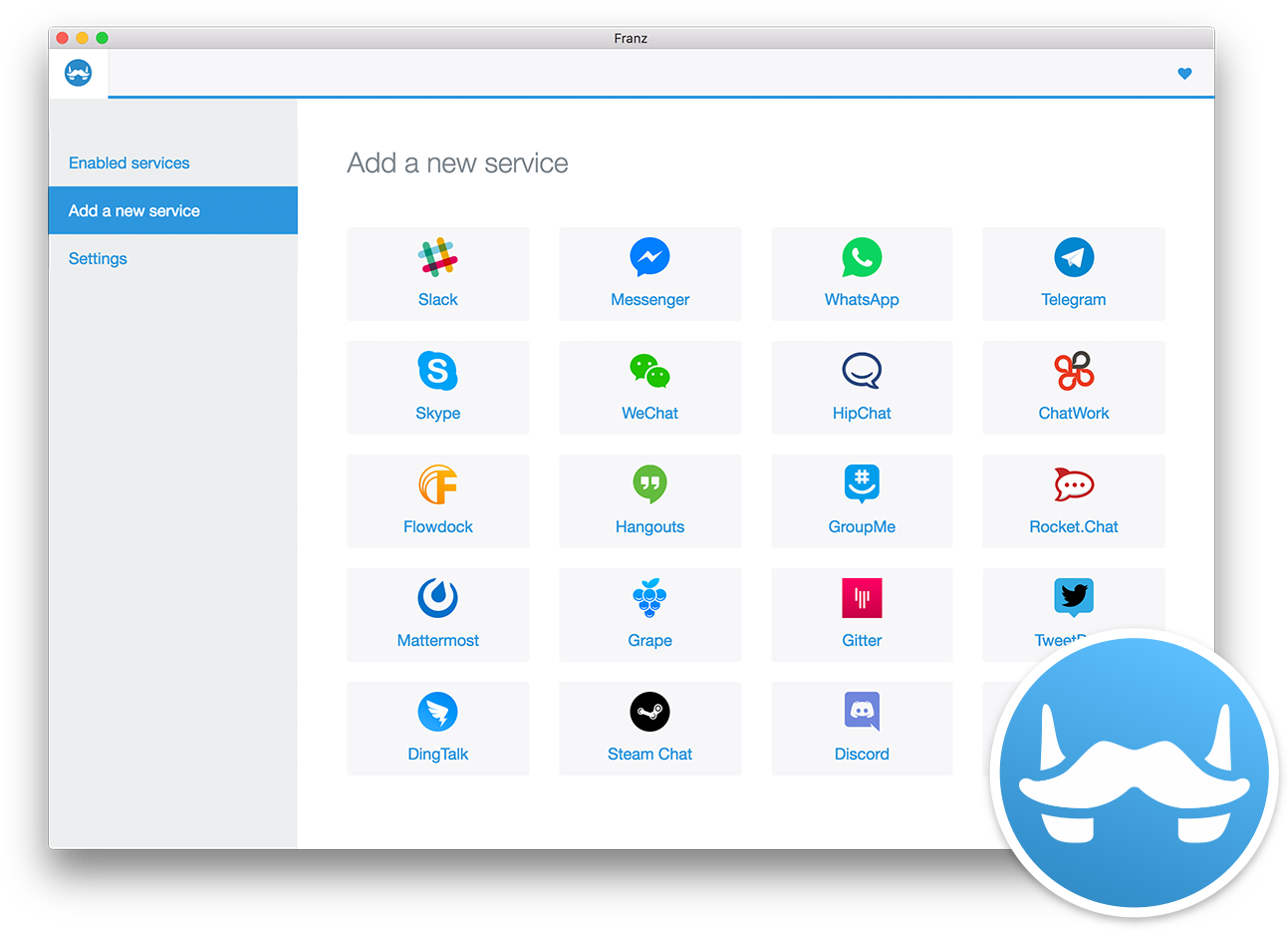 Franz A Message Client For Slack, Facebook Messenger, - Facebook Messenger (1362x1018), Png Download