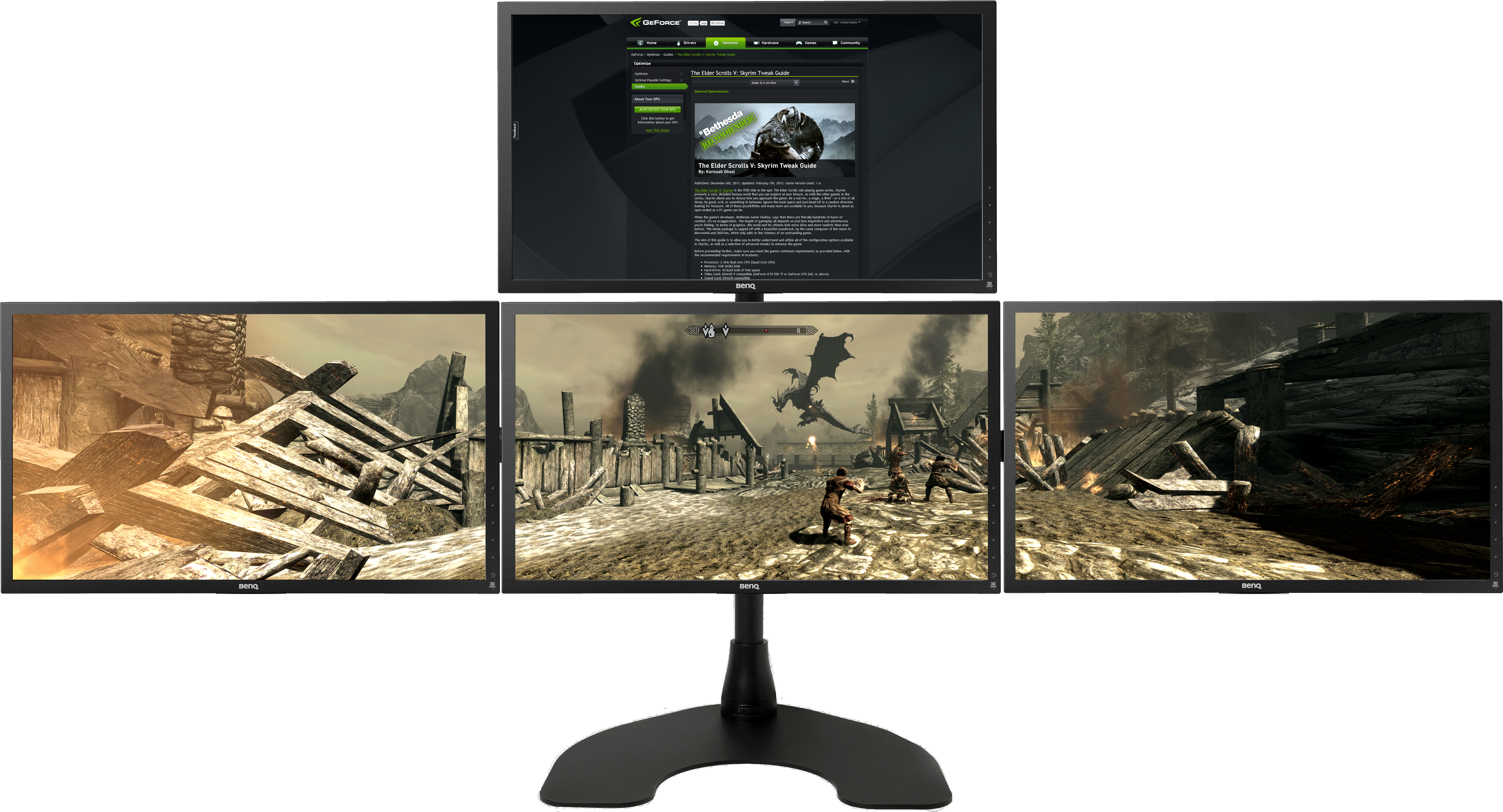 Download Wide Screen Pc Gaming Monitor Mounting Setup By Ergotech 4 Monitor 1 Pc Png Image With No Background Pngkey Com